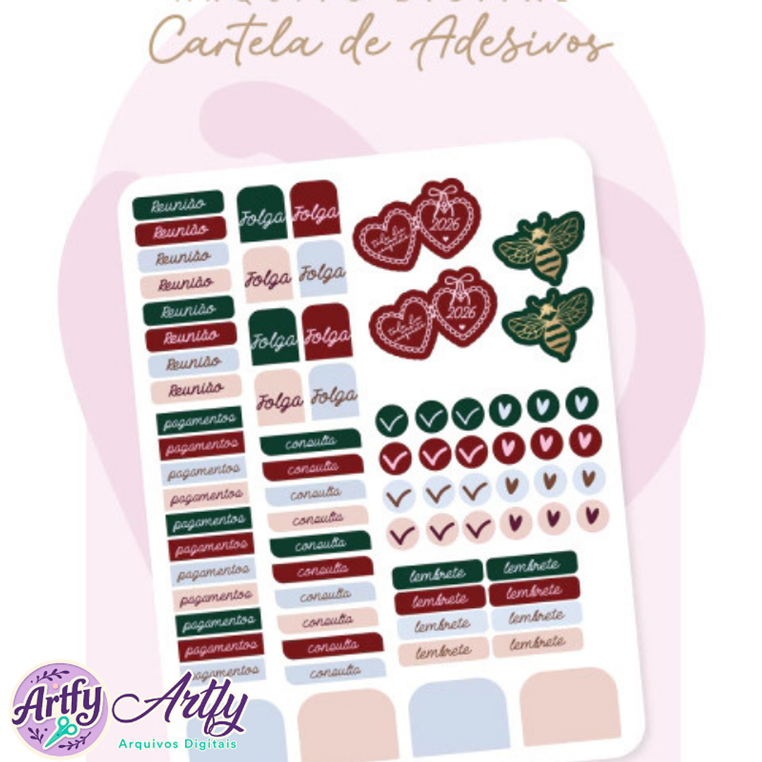 Cartela de Adesivos Planners 2026 1