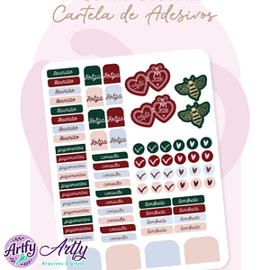 Cartela de Adesivos Planners 2026