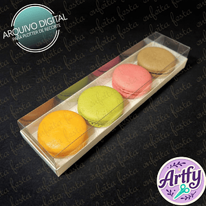 Caixa Acetato 4 Macarons Deitados