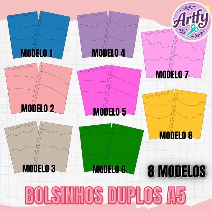 Bolsinhos Duplos A5 - Furo Lateral e Cima 1