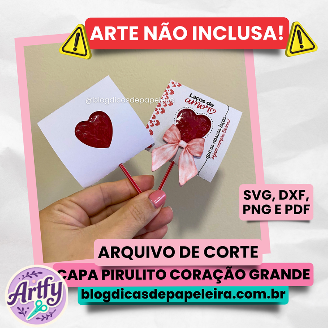 Capa para Pirulito de Coração Grande 1