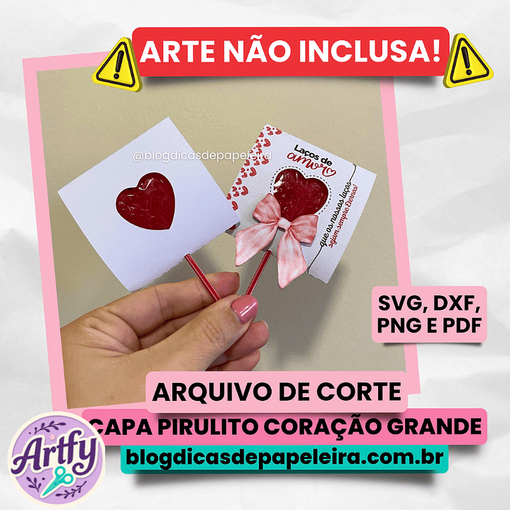 Capa para Pirulito de Coração Grande 1