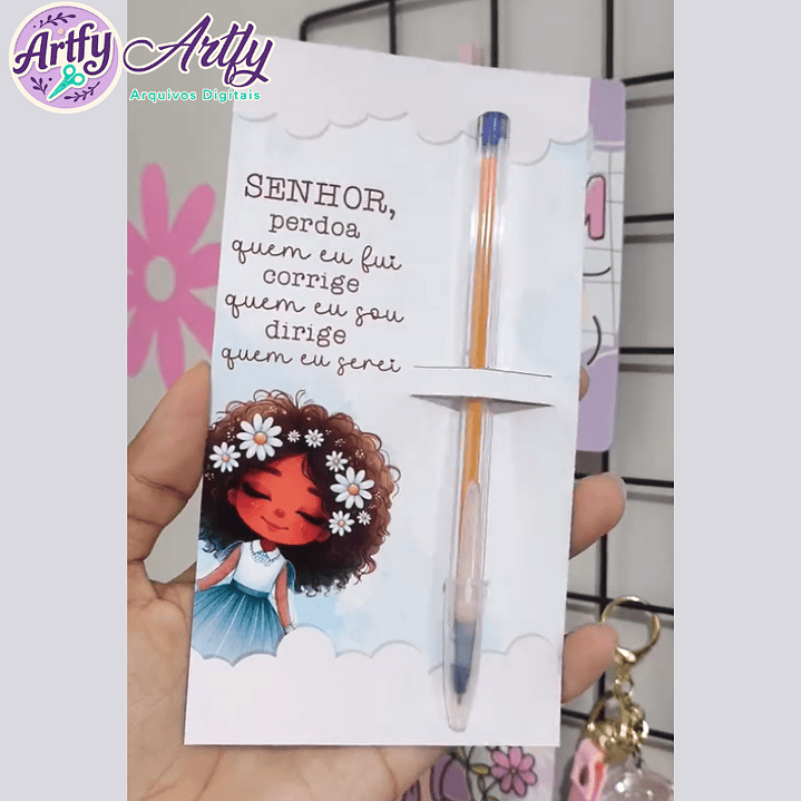 Card Caneta Menina 1