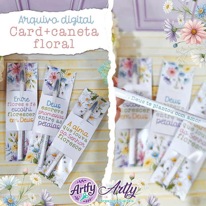 Caneta + Card Floral 1