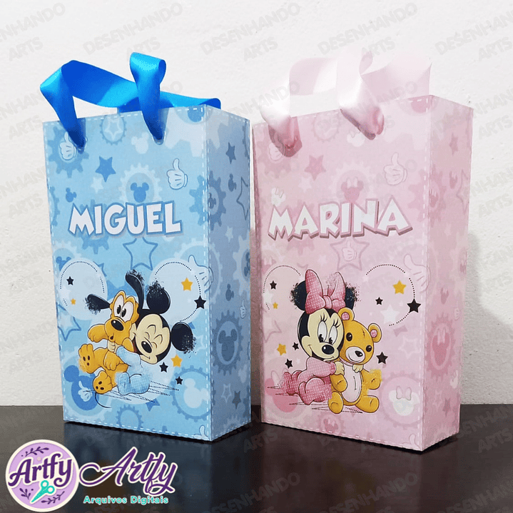 Sacolas Minnie e Mickey Baby 1