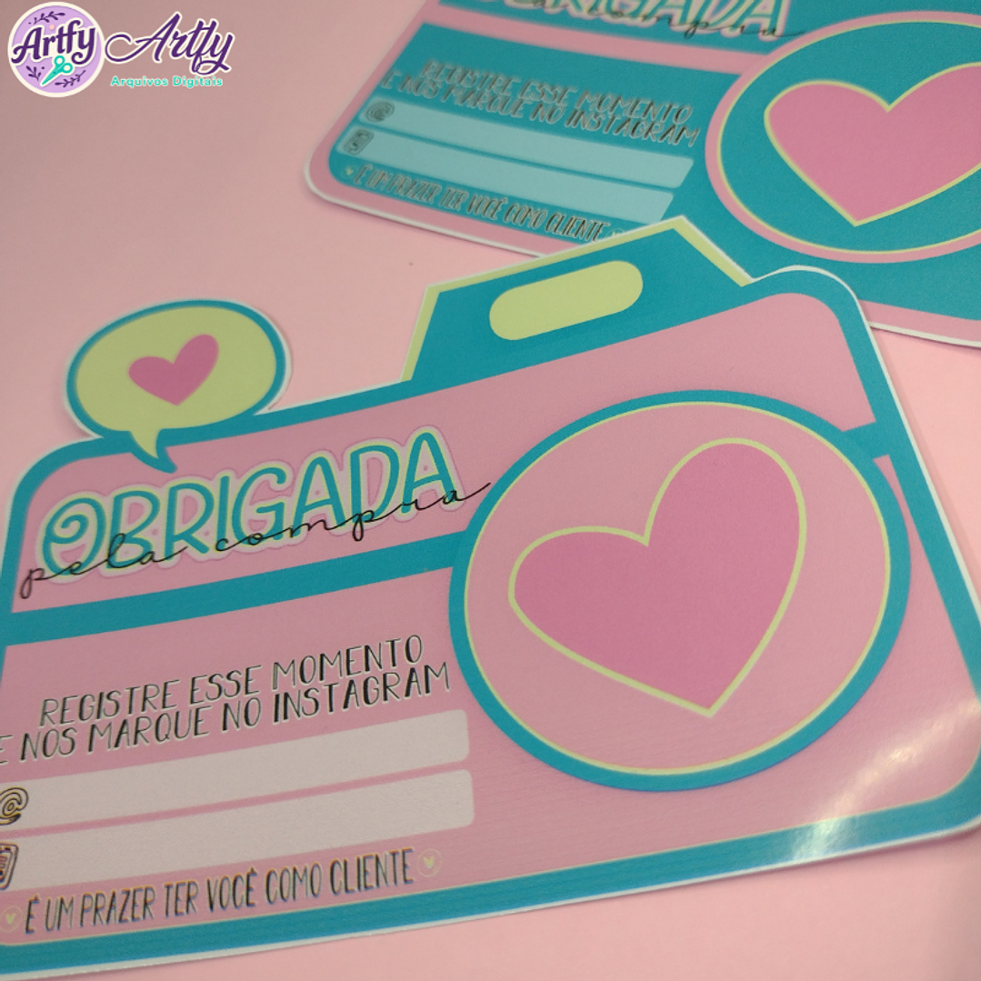 Criativa Cartão Agradecimento Câmera 1