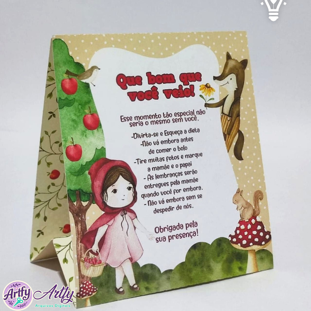 Placa de Mesa Chapeuzinho Vermelho 1