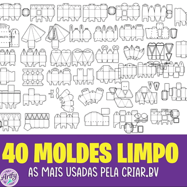 Kit 40 Moldes de Caixa 1