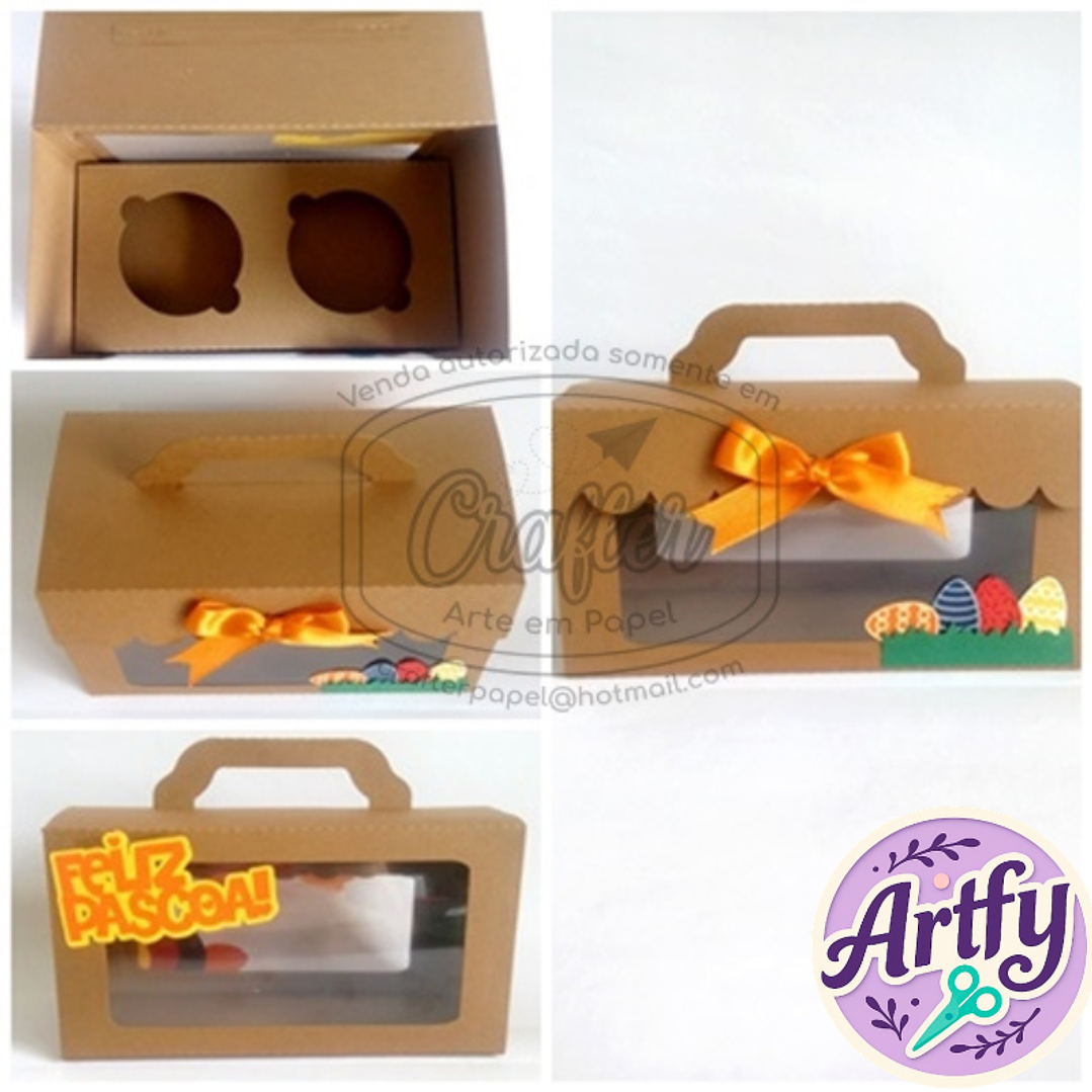 Caixa para 2 Cupcake 1