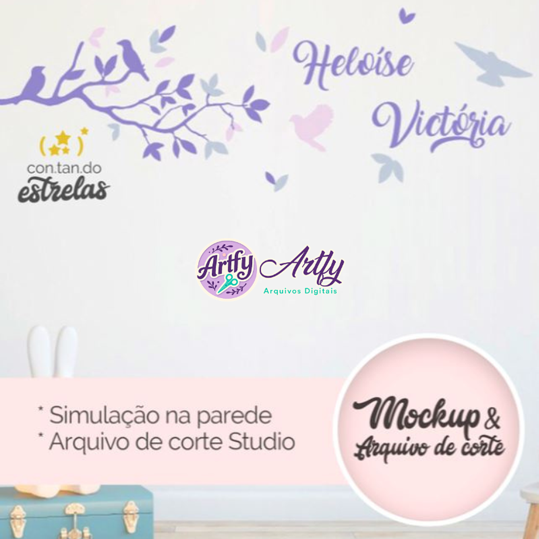 Kit Galhos e Pássaros - Decoração de parede 1