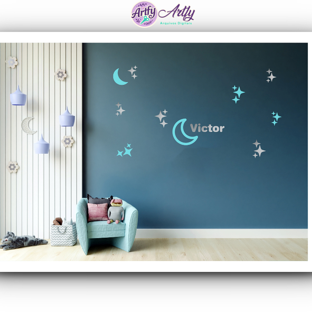 Kit Lua e Estrela - Decoração de Parede 1
