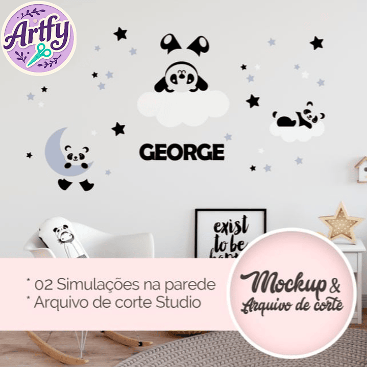 Kit Panda - Decoração de Parede 1