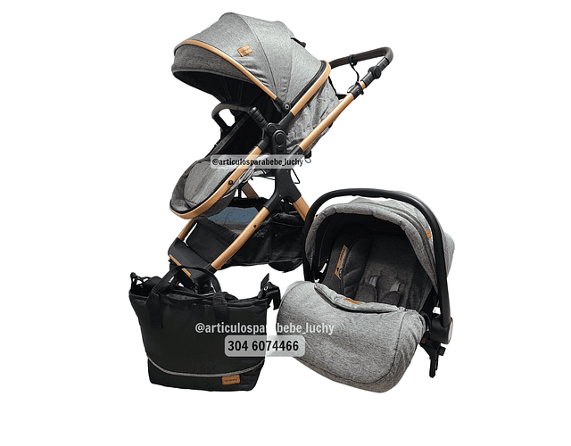 Coche con silla para carro Ref Santino- Gris