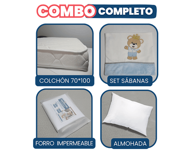 COMBO COMPLETO 70x100CM - Osito Azul