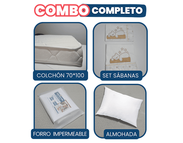 COMBO COMPLETO 70x100CM - Osito Beige