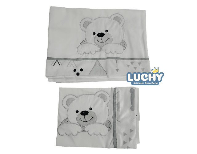 Sabanas para Cuna 130 x 70cm - Oso Gris