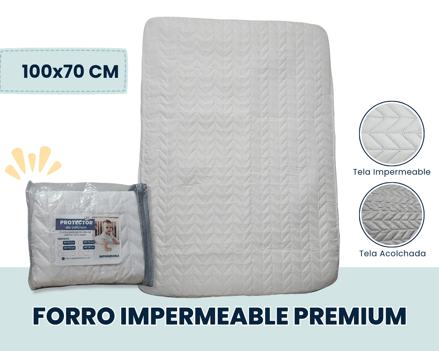 Forro  Impermeable para colchón 70x100CM 1