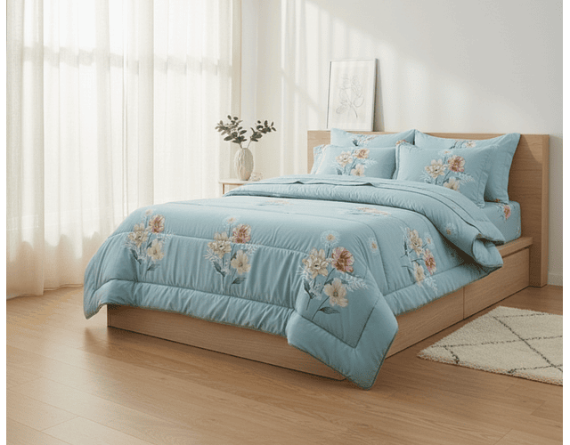 Edredon Microfibra Flores