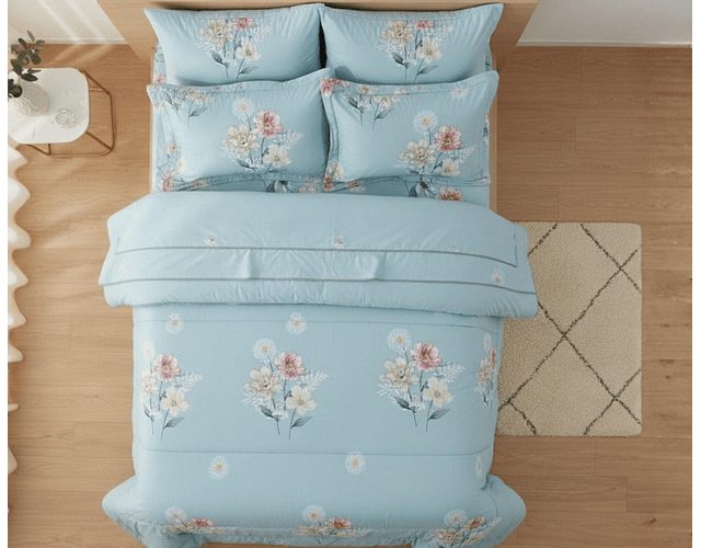 Edredon Microfibra Flores