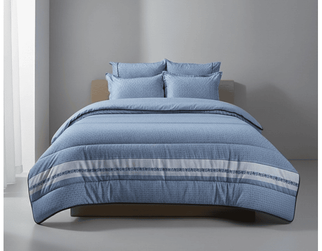 Edredon Microfibra Azul Claro