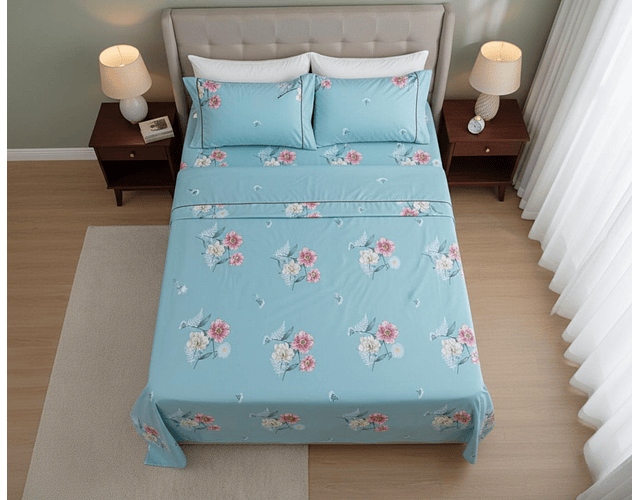 SABANAS MICROFIBRA FLORES