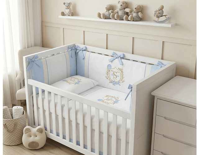 Lencería  para Cuna de Bebé- Escudo