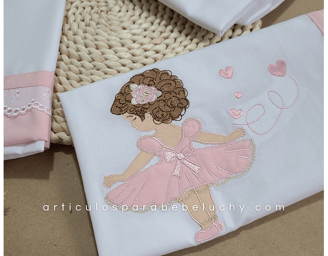 Sábanas  Algodón Bordadas Bailarina.