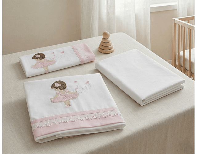 Sábanas  Algodón Bordadas Bailarina.