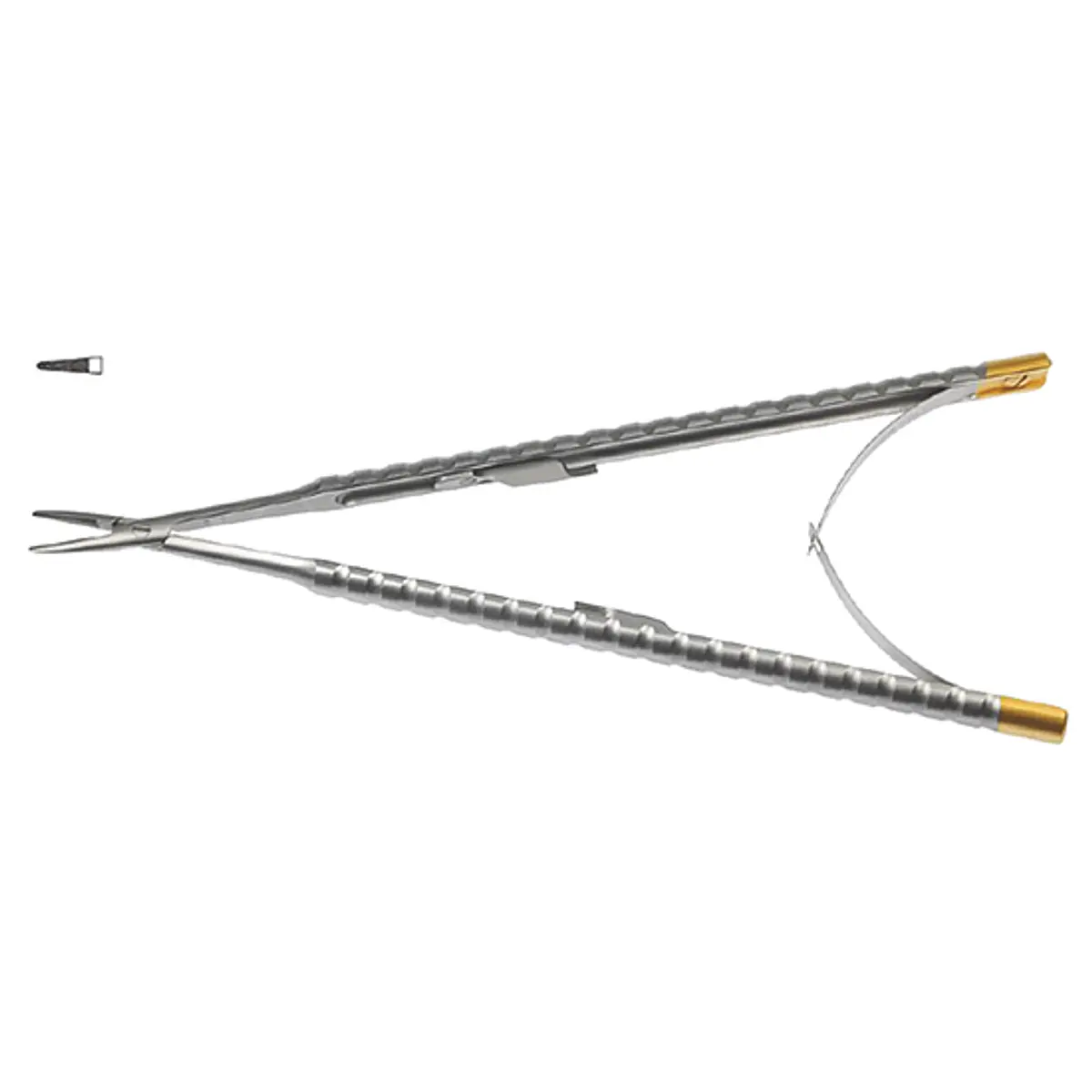 Porta Aghi Castroviejo TC 14cm - Strumento Chirurgico In Acciaio Per Sutura MEDSPO