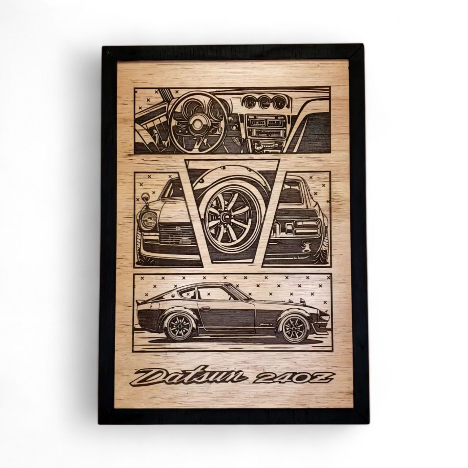 Cuadro Grabado Datsun 240Z Collage 1