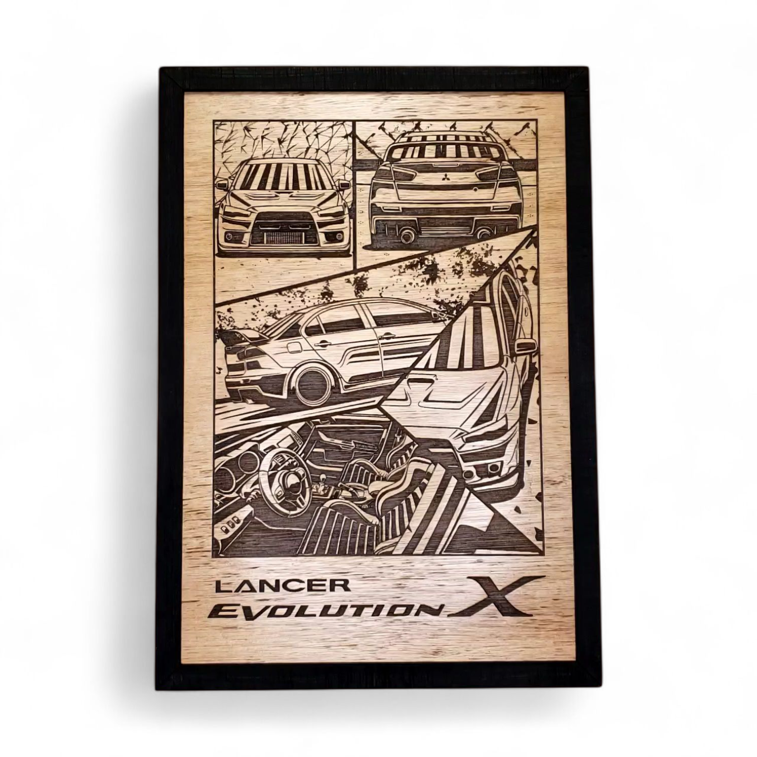 Cuadro Grabado Mitsubishi Lancer Evo X Collage 1