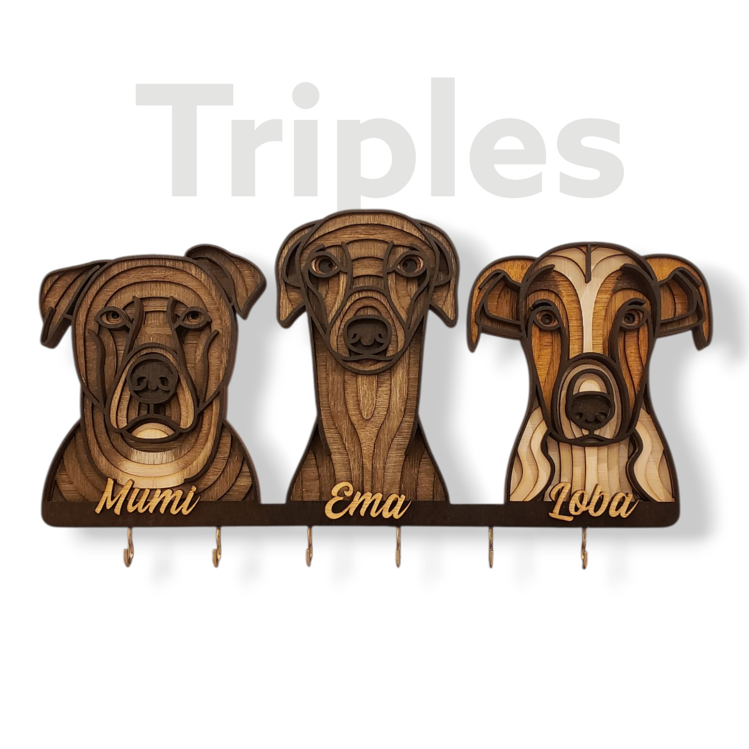 Perchero Perros Personalizado (hasta 5 cabezas) 3