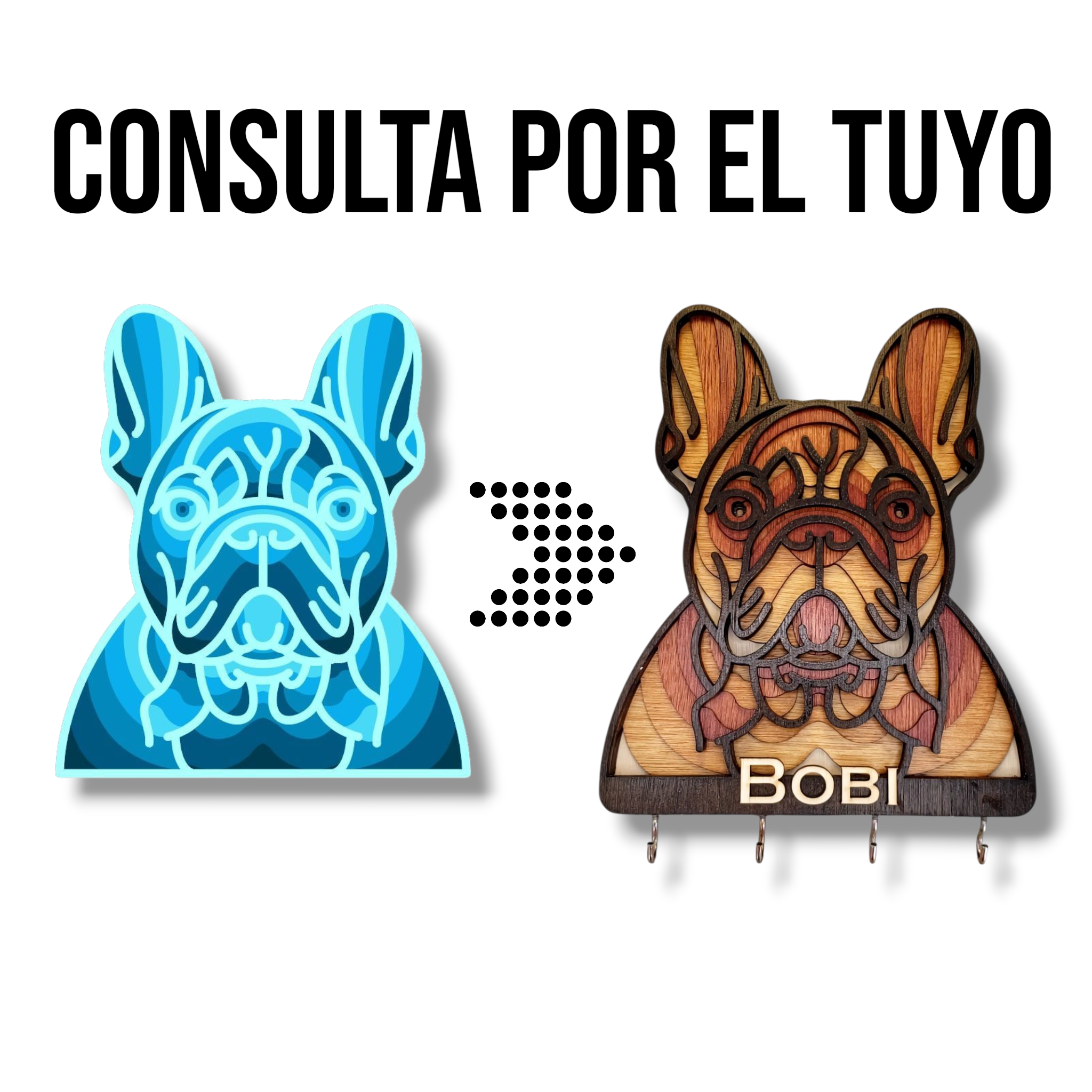 Perchero Perros Personalizado (hasta 5 cabezas) 1