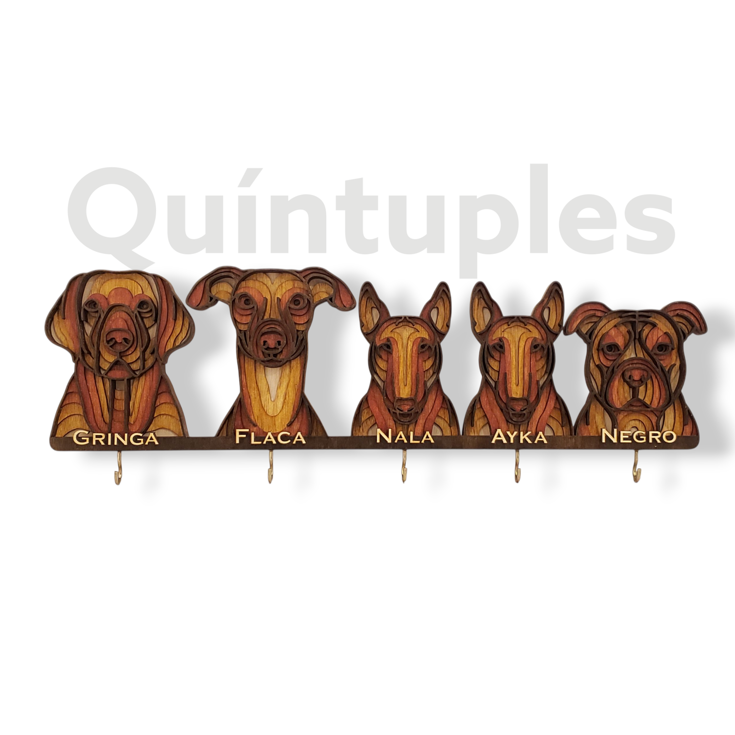 Perchero Perros Personalizado (hasta 5 cabezas) 5