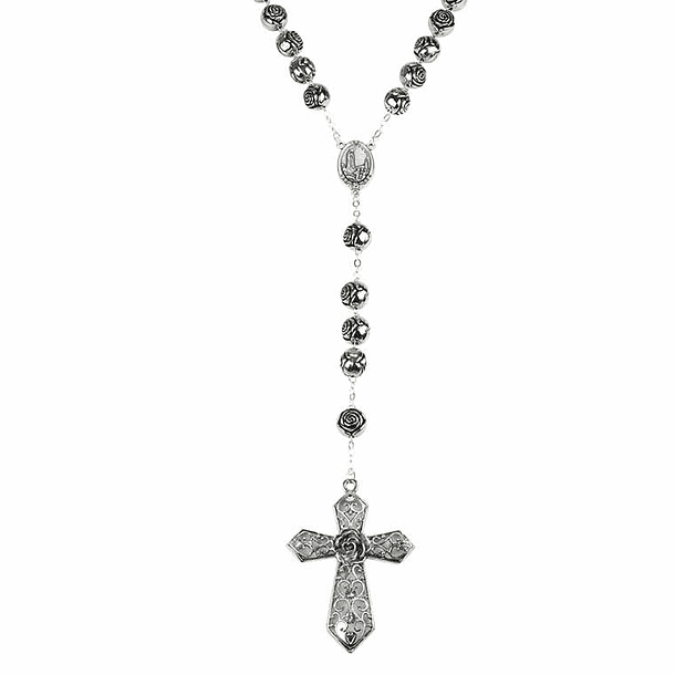 Wall rosary with beads of flower shape 1