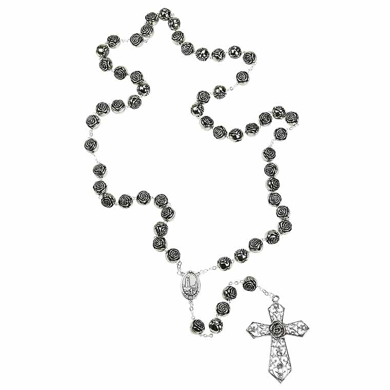 Wall rosary with beads of flower shape 2