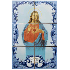 Azulejo Coração Sagrado de Jesus 6 peças