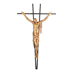 Golden hanging crucifix