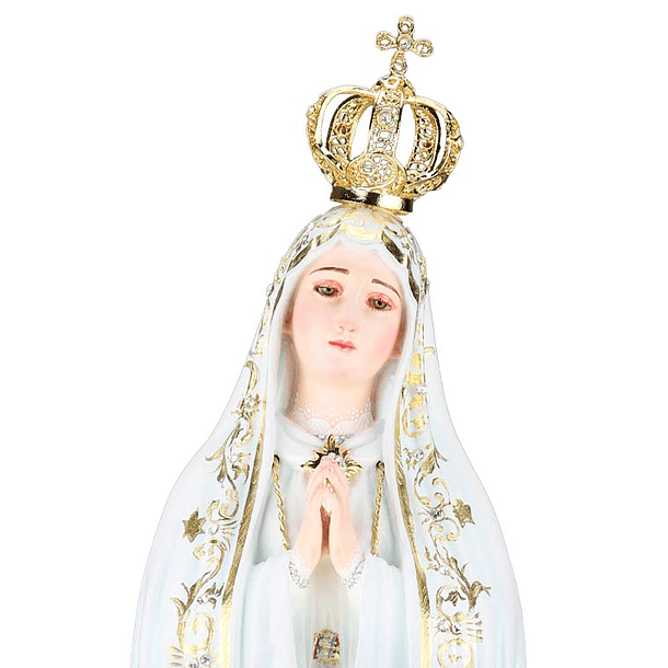Nossa Senhora de Fátima Capelinha - madeira 40 cm 2