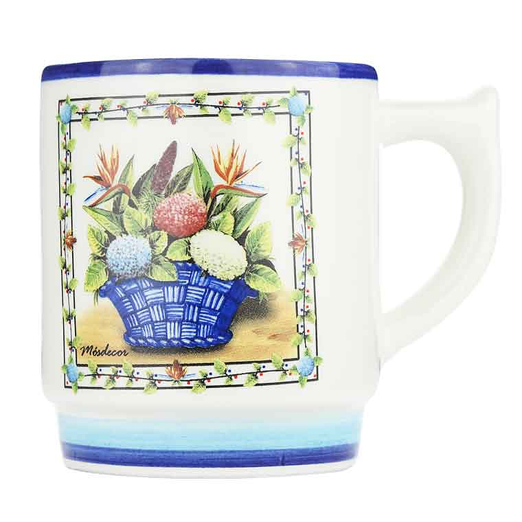 Mug with basket of flowers 1