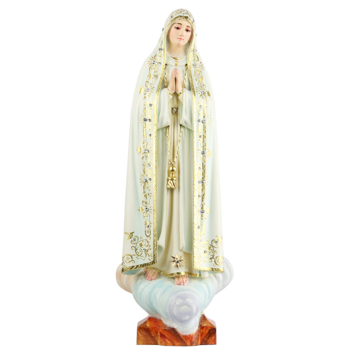 Nuestra Señora de Fátima - madera 30 cm 1
