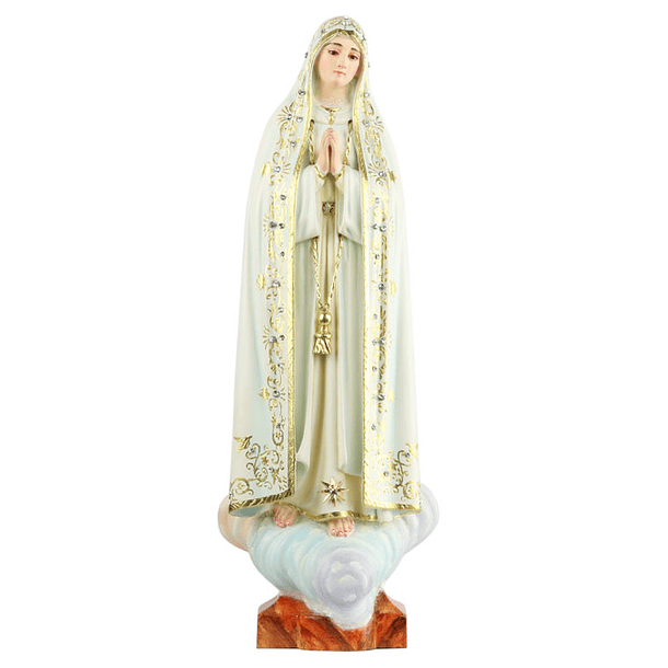 Nossa Senhora de Fátima - madeira 30 cm 1