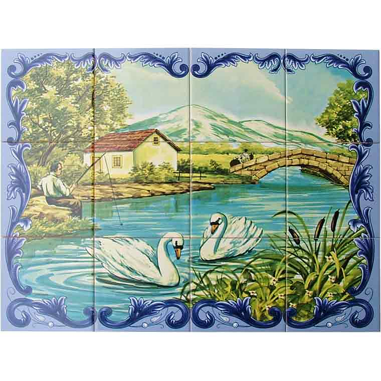 Azulejo cisnes 12 piezas 1
