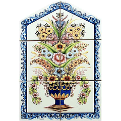 Azulejo florón y colores 6 piezas