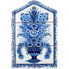 Azulejo Florón Azul 6 piezas