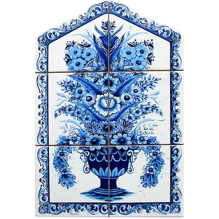 Azulejo Florão Azul 6 peças 1