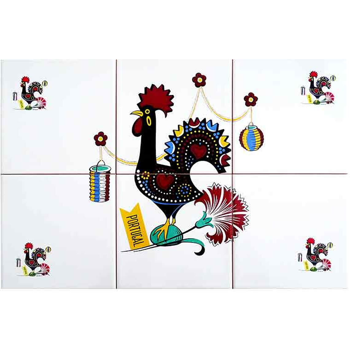 Azulejo Gallo de Barcelos 6 piezas 1
