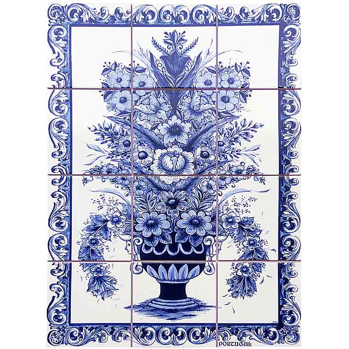 Azulejo Florón Azul 12 piezas 1