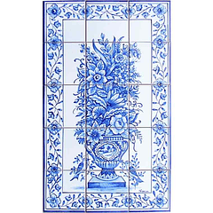 Panel de florón azul