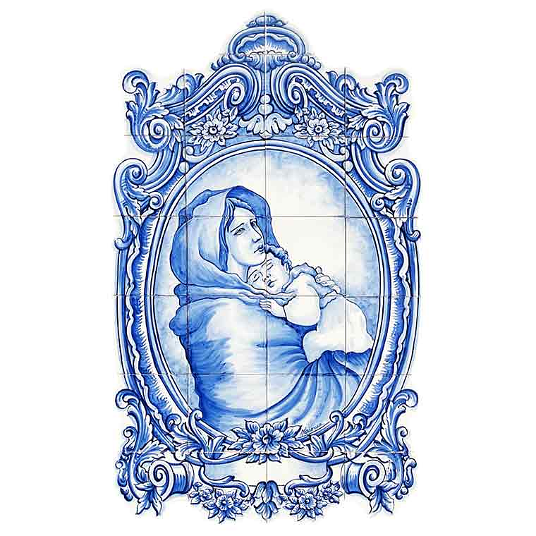 Panel azul pintado a mano 1